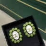 Серьги Chanel с зеленой эмалью