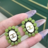 Серьги Chanel с зеленой эмалью