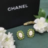 Серьги Chanel с зеленой эмалью