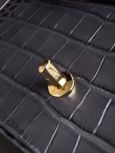 Сумка Chanel Chain Bag with Crocodile Pattern and Gold Double C Clasp