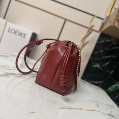 Сумка Loewe Puzzle Flamenco purse bordo
