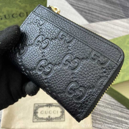 Визитница на молнии GG Emblem