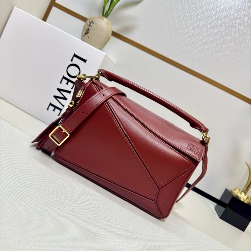 Сумка Loewe Puzzle 24 бордовая