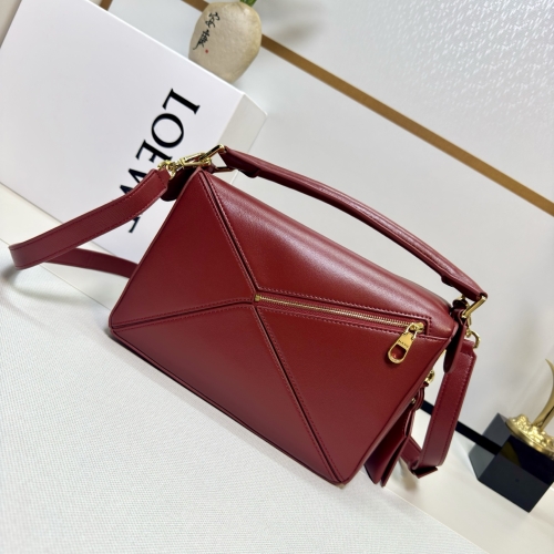 Сумка Loewe Puzzle 24 бордовая