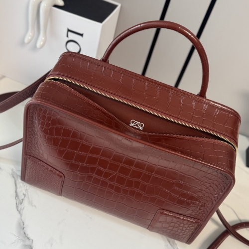 Сумка Loewe Amazona 108 croco бордо
