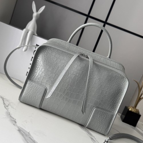 Сумка Loewe Amazona 108 croco серая