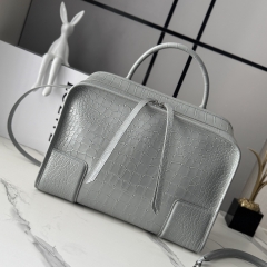 Сумка Loewe Amazona 108 croco серая