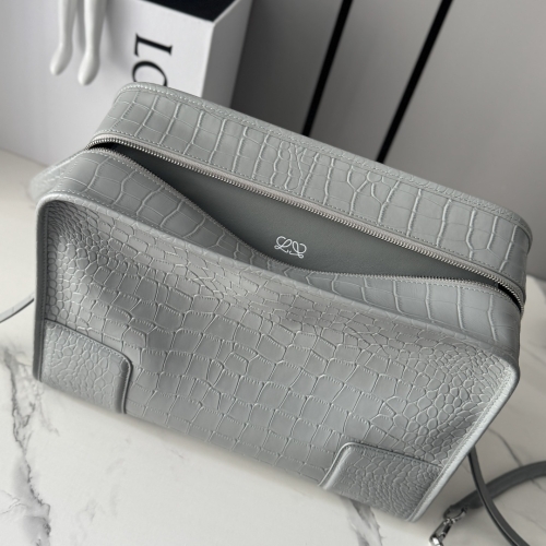 Сумка Loewe Amazona 108 croco серая